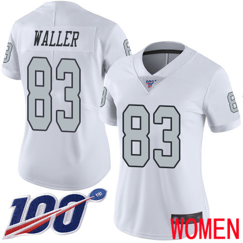 Oakland Raiders Limited White Women Darren Waller Jersey NFL Football #83 100th Season Rush Vapor Jersey